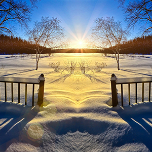 Sonnenaufgang Winterlandschft Neuanfang